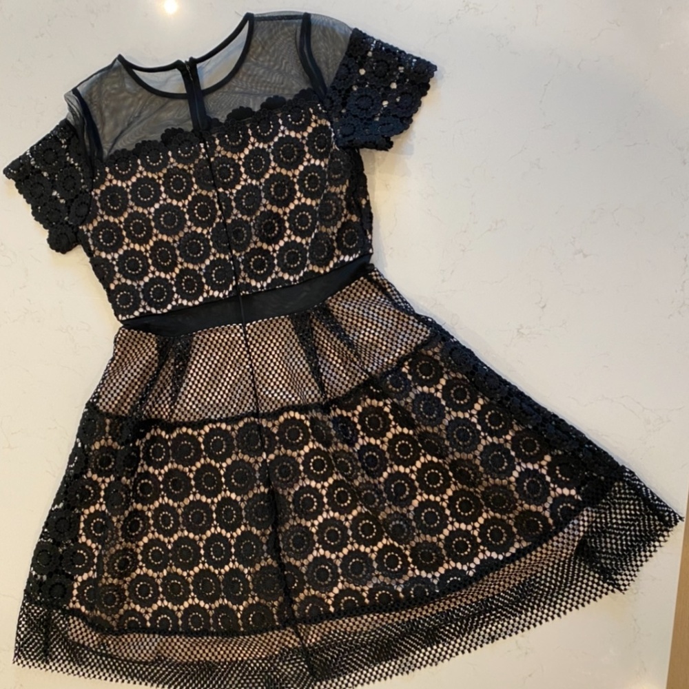 Mystic Los Angeles Black Netted Black Dress